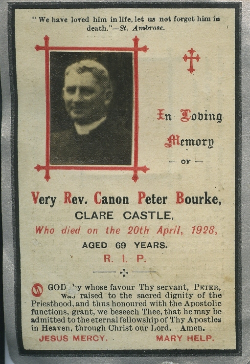 Canon Peter Bourke Parish Priest of Clarecastle 1907-1928 | CBHWG Archives